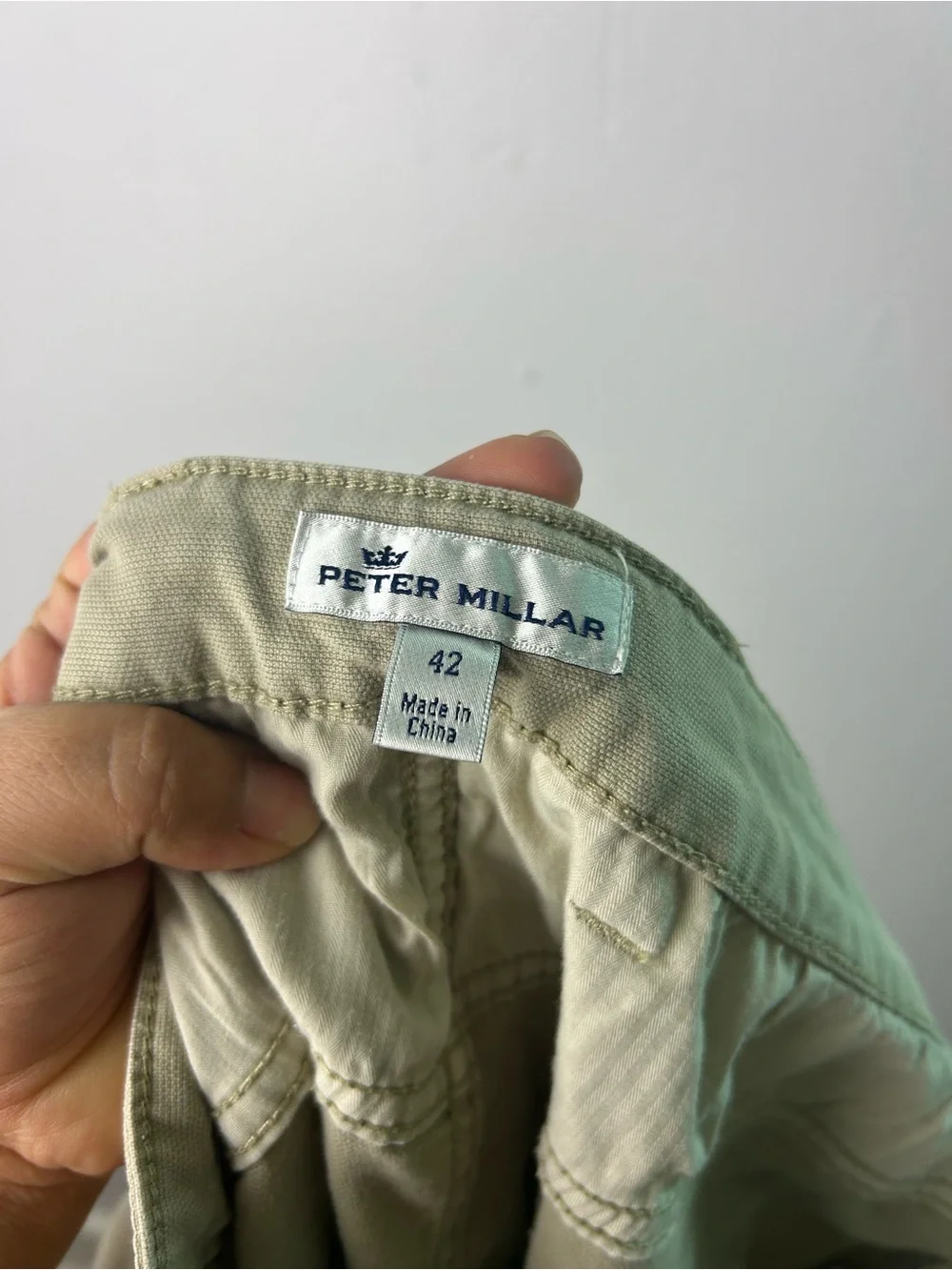 Peter Millar Men Size 42X30 Fairfield Garment Dyed Denim Light khaki